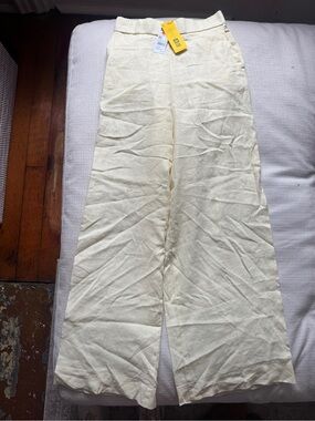 United Colors Of Benetton Cream Wide Leg Pants